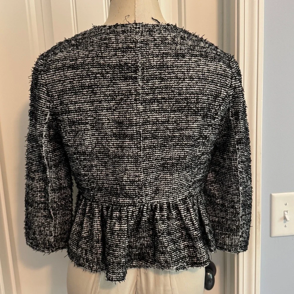 Rebecca Taylor 2 / XS Black Tweed Peplum Blazer Jacket ~ Business Casual